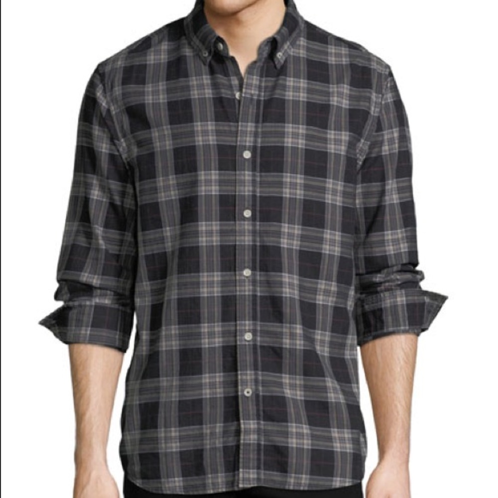 Joe’s Jeans Jimmy twill flannel button down L